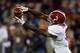 STARKVILLE, MS - NOVEMBER 11: Calvin Ridley #3 of the Alabama Crimson Tide catches a pass as he warms up before the first half of an NCAA football game against the Mississippi State Bulldogs at Davis Wade Stadium on November 11, 2017 in Starkville, Mississippi. (Photo by Butch Dill/Getty Images)