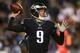 PHILADELPHIA, PA - DECEMBER 25: Quarterback Nick Foles #9 of the Philadelphia Eagles attempts a pass in the second quarter of a game against the Oakland Raiders at Lincoln Financial Field on December 25, 2017 in Philadelphia, Pennsylvania. (Photo by Rich Schultz/Getty Images)