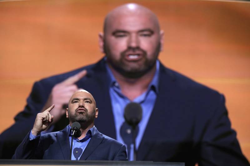 Dana White, President of Ultimate Fighting Championship, speaks during the second day of the Republican National Convention in Cleveland, Tuesday, July 19, 2016. (AP Photo/John Locher)