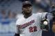 Minnesota Twins third baseman Miguel Sano (22) before a baseball game against the San Diego Padres Tuesday, Aug. 1, 2017, in San Diego. (AP Photo/Gregory Bull)