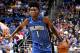 ORLANDO, FL - NOVEMBER 3: Jonathan Isaac #1 of the Orlando Magic handles the ball during the game against the Chicago Bulls on November 3, 2017 at Amway Center in Orlando, Florida. NOTE TO USER: User expressly acknowledges and agrees that, by downloading and or using this photograph, User is consenting to the terms and conditions of the Getty Images License Agreement. Mandatory Copyright Notice: Copyright 2017 NBAE (Photo by Fernando Medina/NBAE via Getty Images)