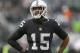 Oakland Raiders wide receiver Michael Crabtree (15) before an NFL football game against the Denver Broncos in Oakland, Calif., Sunday, Nov. 26, 2017. (AP Photo/D. Ross Cameron)