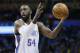 Oklahoma City Thunder forward Patrick Patterson (54) in the third quarter of an NBA basketball game against th Chicago Bulls in Oklahoma City, Wednesday, Nov. 15, 2017. Oklahoma City won 92-79. (AP Photo/Sue Ogrocki)
