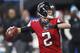 Atlanta Falcons quarterback Matt Ryan (2) works against the Carolina Panthers during the second half of an NFL football game, Sunday, Dec. 31, 2017, in Atlanta. (AP Photo/John Bazemore)