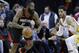 Houston Rockets guard James Harden (13) looks for a way around Los Angeles Lakers guard Josh Hart (5) in the first half of an NBA basketball game Sunday, Dec. 31, 2017, in Houston. (AP Photo/Michael Wyke)