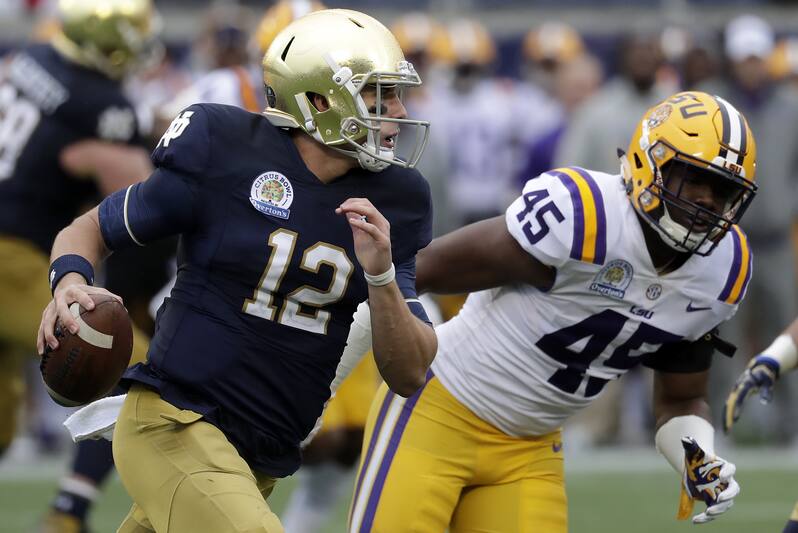 Ian Book Leads Notre Dame To Comeback Win Over Lsu In 2018 Citrus