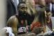 HOUSTON, TX - DECEMBER 31: James Harden #13 of the Houston Rockets claps on the bench in the second half against the Los Angeles Lakers at Toyota Center on December 31, 2017 in Houston, Texas. NOTE TO USER: User expressly acknowledges and agrees that, by downloading and or using this photograph, User is consenting to the terms and conditions of the Getty Images License Agreement. (Photo by Tim Warner/Getty Images)