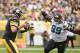 Jacksonville Jaguars defensive tackle Eli Ankou (99) pressures Pittsburgh Steelers quarterback Ben Roethlisberger (7) as he ooks to pass in the fourth quarter of an NFL football game, Sunday, Oct. 8, 2017, in Pittsburgh. (AP Photo/Fred Vuich)