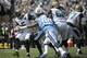 FILE - In this Sept. 17, 2017, file photo, Tennessee Titans defensive end Jurrell Casey (99) and outside linebacker Derrick Morgan (91) combine to sack Jacksonville Jaguars quarterback Blake Bortles (5) during the second half an NFL football game, in Jacksonville, Fla. It’s been nearly 10 months since the Jacksonville Jaguars won at EverBank Field. It’s been a year since they enjoyed consecutive victories. “We’ve gone up-down, up-down, so that’s kind of been what everybody’s talked about, the inconsistency or lack of consistency,” Jaguars quarterback Blake Bortles said. “So we have to find a way to win two in a row and get it rolling from there.”(AP Photo/Phelan M. Ebenhack)