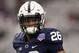 GLENDALE, AZ - DECEMBER 30: Running back Saquon Barkley #26 of the Penn State Nittany Lions warms up before the Playstation Fiesta Bowl against the Washington Huskies at University of Phoenix Stadium on December 30, 2017 in Glendale, Arizona. The Nittany Lions defeated the Huskies 35-28. (Photo by Christian Petersen/Getty Images)