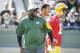 Green Bay Packers offensive coordinator Edgar Bennett watches a drill during NFL football training camp Thursday, July 30, 2015, in Green Bay, Wis. (AP Photo/Morry Gash)