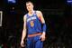 WASHINGTON, DC - JANUARY 3: Kristaps Porzingis #6 of the New York Knicks looks on during the game against the Washington Wizards on January 3, 2018 at Capital One Arena in Washington, DC. NOTE TO USER: User expressly acknowledges and agrees that, by downloading and or using this Photograph, user is consenting to the terms and conditions of the Getty Images License Agreement. Mandatory Copyright Notice: Copyright 2018 NBAE (Photo by Ned Dishman/NBAE via Getty Images)