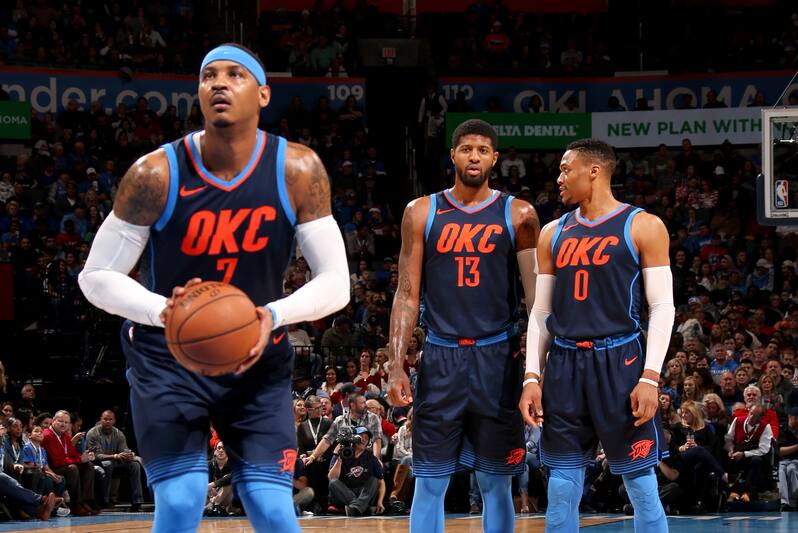 Oklahoma City Ok December Russell Westbrook Paul George Oklahoma City Ok December Russell Westbrook Paul George