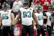 Jacksonville Jaguars defensive end Calais Campbell (93) warms up prior to an NFL football game against the Arizona Cardinals, Sunday, Nov. 26, 2017, in Glendale, Ariz. (AP Photo/Rick Scuteri)
