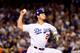 LOS ANGELES, CA - NOVEMBER 01: Yu Darvish #21 of the Los Angeles Dodgers pitches during the second inning against the Houston Astros in game seven of the 2017 World Series at Dodger Stadium on November 1, 2017 in Los Angeles, California. (Photo by Harry How/Getty Images)