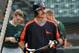 Baltimore Orioles Rafael Palmeiro walks out of the batting cage after batting practice Thursday August 11, 2005 in Baltimore, Md., before his first game back from serving his 10 day suspension for violating the MLB steroid policy.(AP Photo/Gail Burton)