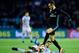 Real Madrid's Welsh forward Gareth Bale (R) challenges Celta Vigo's Argentinian defender Facundo Roncaglia during the Spanish league football match Celta de Vigo vs Real Madrid at the Balaidos stadium in Vigo on January 7, 2018. / AFP PHOTO / MIGUEL RIOPA (Photo credit should read MIGUEL RIOPA/AFP/Getty Images)