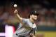 Pittsburgh Pirates starting pitcher Gerrit Cole (45) delivers a pitch during a baseball game against the Washington Nationals, Friday, Sept. 29, 2017, in Washington. (AP Photo/Nick Wass)