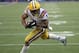 LSU running back Derrius Guice scores a touchdown against Notre Dame during the second half of the Citrus Bowl NCAA college football game, Monday, Jan. 1, 2018, in Orlando, Fla. Notre Dame won 21-17. (AP Photo/John Raoux)