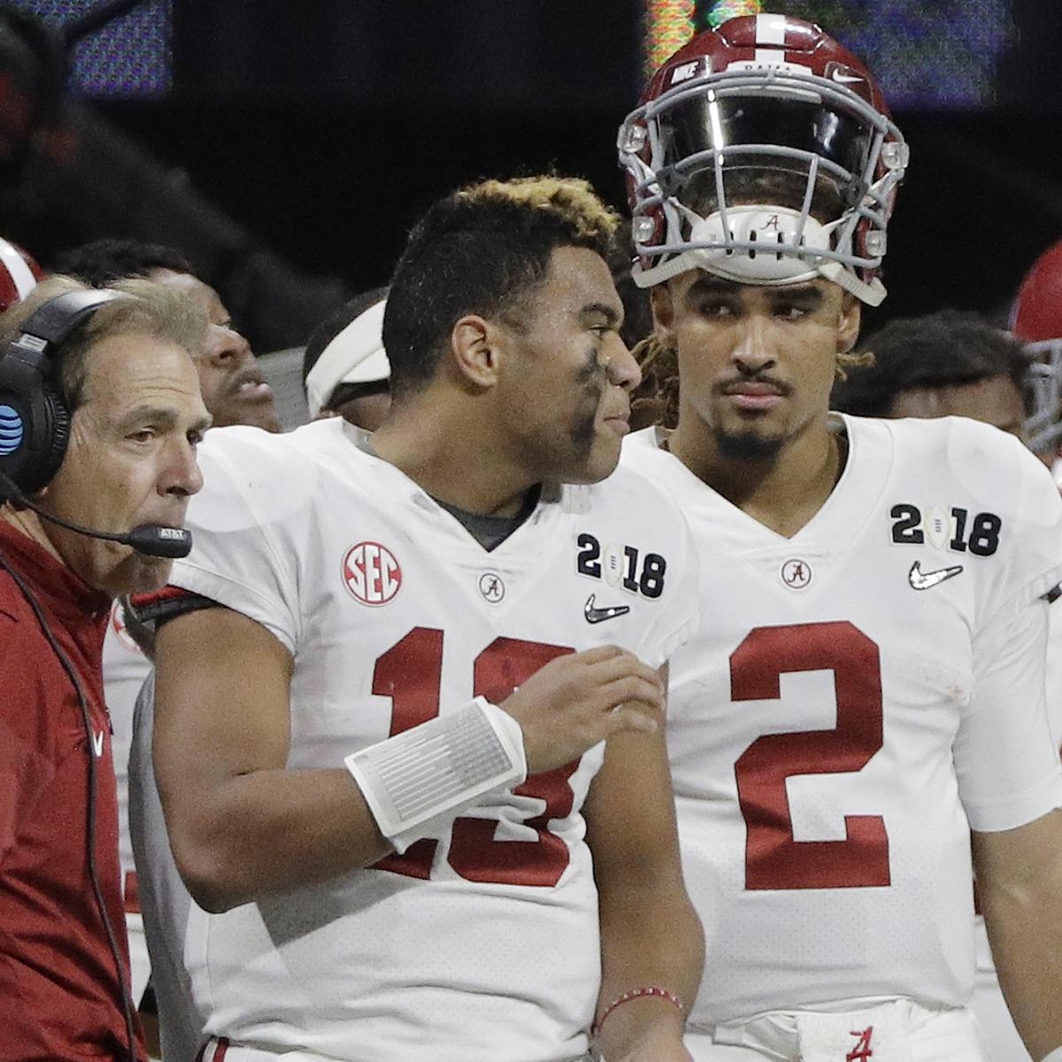 Jalen Hurts and Tua Tagovailoa in Alabama QB controversy. Let's