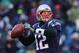 FOXBORO, MA - DECEMBER 31: Tom Brady #12 of the New England Patriots looks to pass during the second half against the New York Jets at Gillette Stadium on December 31, 2017 in Foxboro, Massachusetts. (Photo by Maddie Meyer/Getty Images)