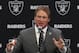 ALAMEDA, CA - JANUARY 09: Oakland Raiders new head coach Jon Gruden speaks during a news conference at Oakland Raiders headquarters on January 9, 2018 in Alameda, California. Jon Gruden has returned to the Oakland Raiders after leaving the team in 2001. (Photo by Justin Sullivan/Getty Images)