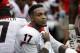 Georgia linebacker Davin Bellamy sits on the bench in the second half of an NCAA college football game against Vanderbilt Saturday, Oct. 7, 2017, in Nashville, Tenn. Georgia won 45-14. (AP Photo/Mark Humphrey)