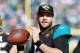 JACKSONVILLE, FL - JANUARY 07: Blake Bortles #5 of the Jacksonville Jaguars warms up in the bench area in the second half of the AFC Wild Card Round game against the Buffalo Bills at EverBank Field on January 7, 2018 in Jacksonville, Florida. (Photo by Scott Halleran/Getty Images)