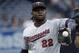 Minnesota Twins third baseman Miguel Sano (22) before a baseball game against the San Diego Padres Tuesday, Aug. 1, 2017, in San Diego. (AP Photo/Gregory Bull)