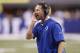 INDIANAPOLIS, IN - AUGUST 27: Quarterbacks coach Brian Schottenheimer of the Indianapolis Colts looks on against the Philadelphia Eagles during a preseason NFL game at Lucas Oil Stadium on August 27, 2016 in Indianapolis, Indiana. (Photo by Joe Robbins/Getty Images)