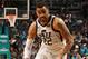 CHARLOTTE, NC - JANUARY 12: Thabo Sefolosha #22 of the Utah Jazz handles the ball against the Charlotte Hornets on January 12, 2018 at Spectrum Center in Charlotte, North Carolina. NOTE TO USER: User expressly acknowledges and agrees that, by downloading and/or using this photograph, user is consenting to the terms and conditions of the Getty Images License Agreement. Mandatory Copyright Notice: Copyright 2018 NBAE (Photo by Brock Williams-Smith/NBAE via Getty Images)