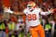 COLUMBIA, SC - NOVEMBER 25: Clelin Ferrell #99 of the Clemson Tigers reacts after a play against the South Carolina Gamecocks during their game at Williams-Brice Stadium on November 25, 2017 in Columbia, South Carolina. (Photo by Streeter Lecka/Getty Images)