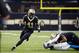 New Orleans Saints running back Alvin Kamara (41) carries in the first half of an NFL football game against the Carolina Panthers in New Orleans, Sunday, Jan. 7, 2018. (AP Photo/Butch Dill)