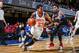 WESTCHESTER, NY - NOVEMBER 19: Trey Burke #23 of the Westchester Knicks drives to the basket against the Lakeland Magic during an NBA G-League game on November 19, 2017 at Westchester County Center in Westchester, New York. NOTE TO USER: User expressly acknowledges and agrees that, by downloading and or using this photograph, User is consenting to the terms and conditions of the Getty Images License Agreement. Mandatory Copyright Notice: Copyright 2017 NBAE (Photo by Michael J. Le Brecht II/NBAE via Getty Images)