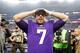 MINNEAPOLIS, MN - JANUARY 14: Case Keenum #7 of the Minnesota Vikings celebrates after defeating the New Orleans Saints in the NFC Divisional Playoff game at U.S. Bank Stadium on January 14, 2018 in Minneapolis, Minnesota. (Photo by Jamie Squire/Getty Images)