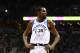 MILWAUKEE, WI - JANUARY 12: Kevin Durant #35 of the Golden State Warriors walks backcourt during a game during a game against the Milwaukee Bucks at the Bradley Center on January 12, 2018 in Milwaukee, Wisconsin. NOTE TO USER: User expressly acknowledges and agrees that, by downloading and or using this photograph, User is consenting to the terms and conditions of the Getty Images License Agreement. (Photo by Stacy Revere/Getty Images)