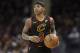 Cleveland Cavaliers' Isaiah Thomas drives against the Golden State Warriors in the first half of an NBA basketball game, Monday, Jan. 15, 2018, in Cleveland. (AP Photo/Tony Dejak)