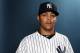 TAMPA, FL - FEBRUARY 21: Justus Sheffield #98 of the New York Yankees poses for a portrait during the New York Yankees photo day on February 21, 2017 at George M. Steinbrenner Field in Tampa, Florida. (Photo by Elsa/Getty Images)
