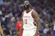 Houston Rockets guard James Harden reacts after scoring against the Sacramento Kings during the second half of an NBA basketball game in Sacramento, Calif., Wednesday, Oct. 18, 2017. The Rockets won 105-100.(AP Photo/Steve Yeater)