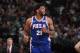 BOSTON, MA - JANUARY 18: Joel Embiid #21 of the Philadelphia 76ers during the game against the Boston Celtics on January 18, 2018 at the TD Garden in Boston, Massachusetts. NOTE TO USER: User expressly acknowledges and agrees that, by downloading and/or using this photograph, user is consenting to the terms and conditions of the Getty Images License Agreement. Mandatory Copyright Notice: Copyright 2018 NBAE (Photo by Brian Babineau/NBAE via Getty Images)