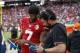 SANTA CLARA, CA - NOVEMBER 6: Colin Kaepernick #7 and Quarterbacks Coach Ryan Day of the San Francisco 49ers talk on the sideline during the game against the New Orleans Saints at Levi Stadium on November 6, 2016 in Santa Clara, California. The Saints defeated the 49ers 41-23. (Photo by Michael Zagaris/San Francisco 49ers/Getty Images)