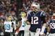FOXBOROUGH, MA - JANUARY 21: Tom Brady #12 of the New England Patriots reacts in the fourth quarter during the AFC Championship Game against the Jacksonville Jaguars at Gillette Stadium on January 21, 2018 in Foxborough, Massachusetts. (Photo by Maddie Meyer/Getty Images)