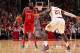 HOUSTON, TX - NOVEMBER 9: James Harden #13 of the Houston Rockets handles the ball against LeBron James #23 of the Cleveland Cavaliers on November 9, 2017 at Toyota Center in Houston, Texas. NOTE TO USER: User expressly acknowledges and agrees that, by downloading and/or using this photograph, user is consenting to the terms and conditions of the Getty Images License Agreement. Mandatory Copyright Notice: Copyright 2017 NBAE (Photo by Joe Murphy/NBAE via Getty Images)