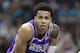 Sacramento Kings' Skal Labissiere waits for a free throw against the Charlotte Hornets during the second half of an NBA basketball game in Charlotte, N.C., Monday, Jan. 22, 2018. (AP Photo/Chuck Burton)