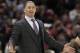 FILE - In this Jan. 20, 2018, file photo, Cleveland Cavaliers head coach Tyronn Lue reacts in the first half of an NBA basketball game against the Oklahoma City Thunder, in Cleveland. Frustrated by their recent poor play in a season where their NBA title hopes seem to be slipping away, the Cavaliers held an emotional pre-practice meeting on Monday, Jan. 22, 2018, in hopes of clearing the air.(AP Photo/Tony Dejak, File)