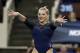 UCLA's Samantha Peszek competes on the balance beam during the NCAA women's gymnastics championships Sunday, April 19, 2015, in Fort Worth, Texas. (AP Photo/Tony Gutierrez)