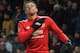 Manchester United's English midfielder Jesse Lingard celebrates scoring the opening goal during the English FA Cup third round football match between Manchester United and Derby County at Old Trafford in Manchester, north west England, on January 5, 2018. / AFP PHOTO / Lindsey PARNABY / RESTRICTED TO EDITORIAL USE. No use with unauthorized audio, video, data, fixture lists, club/league logos or 'live' services. Online in-match use limited to 75 images, no video emulation. No use in betting, games or single club/league/player publications. / (Photo credit should read LINDSEY PARNABY/AFP/Getty Images)
