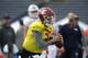 North squad quarterback Luke Falk of Washington State in action during the North teams practice for Saturday's Senior Bowl college football game in Mobile, Ala.,Wednesday, Jan. 24, 2018. (AP Photo/Brynn Anderson)