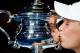 MELBOURNE, AUSTRALIA - JANUARY 27: Caroline Wozniacki of Denmark kisses the Daphne Akhurst Memorial Cup after winning the women's singles final against Simona Halep of Romania on day 13 of the 2018 Australian Open at Melbourne Park on January 27, 2018 in Melbourne, Australia. (Photo by Scott Barbour/Getty Images)