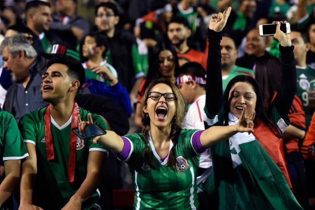 LAS VEGAS, NV - FEBRUARY 08:  Fans cheer during the first half of exhibition match between Iceland and Mexico at Sam Boyd Stadium on February 8, 2017 in Las Vegas, Nevada. Mexico won 1-0.  (Photo by David J. Becker/Getty Images)